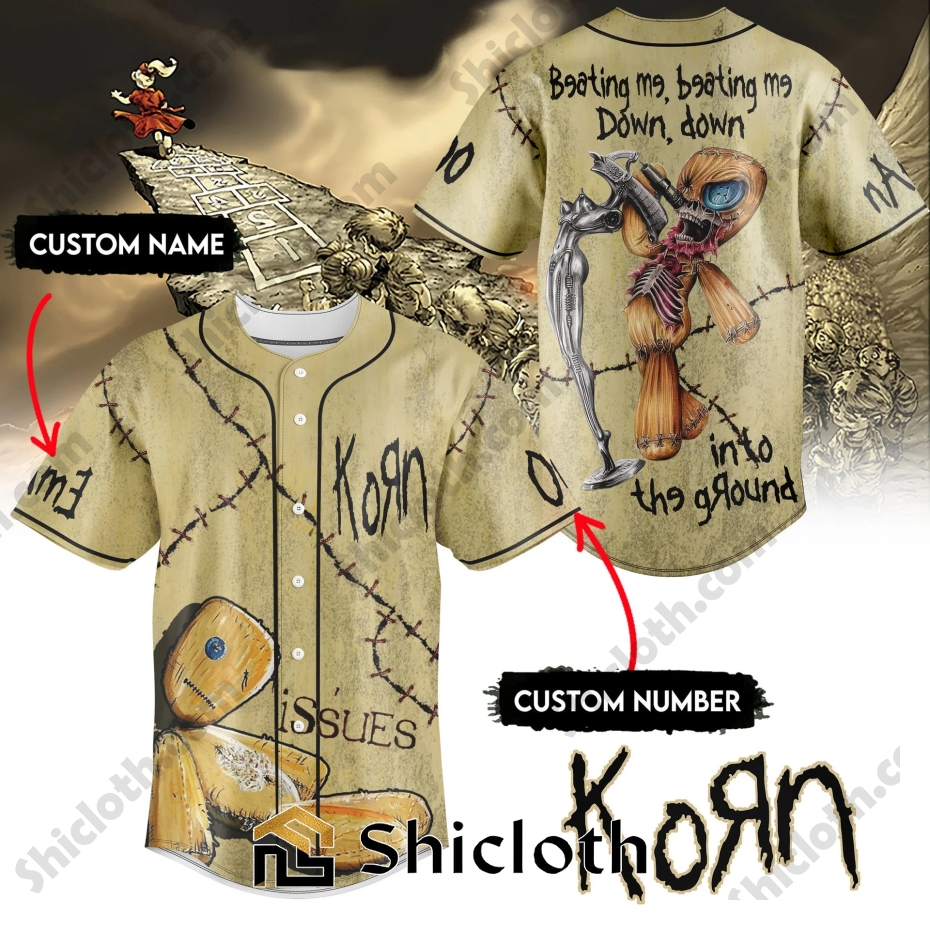 Personalized Korn Falling Away from Me Baseball Jersey