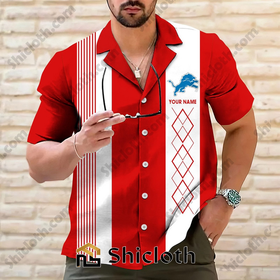 Personalized name Detroit Lions Hawaiian Shirt 2025