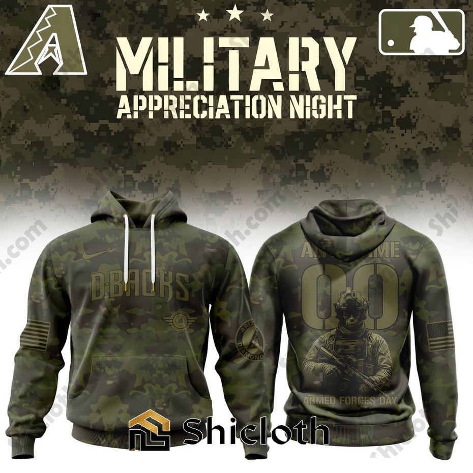 Alternative view of Premium Arizona Diamondbacks Military Appreciation Month Shirt