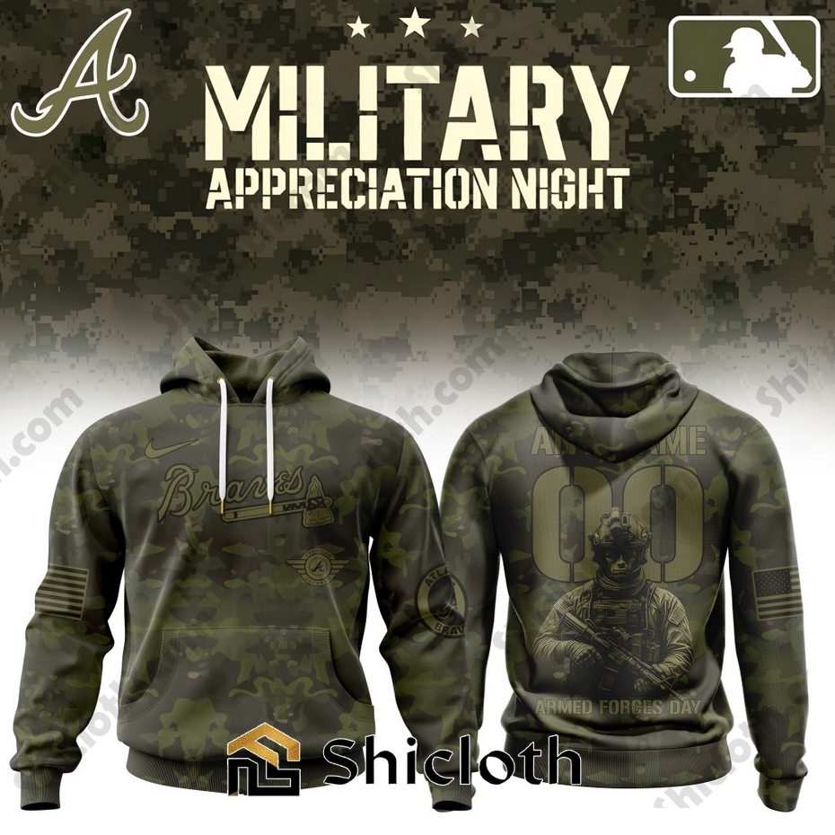 Alternative view of Premium Atlanta Braves Military Appreciation Month Shirt