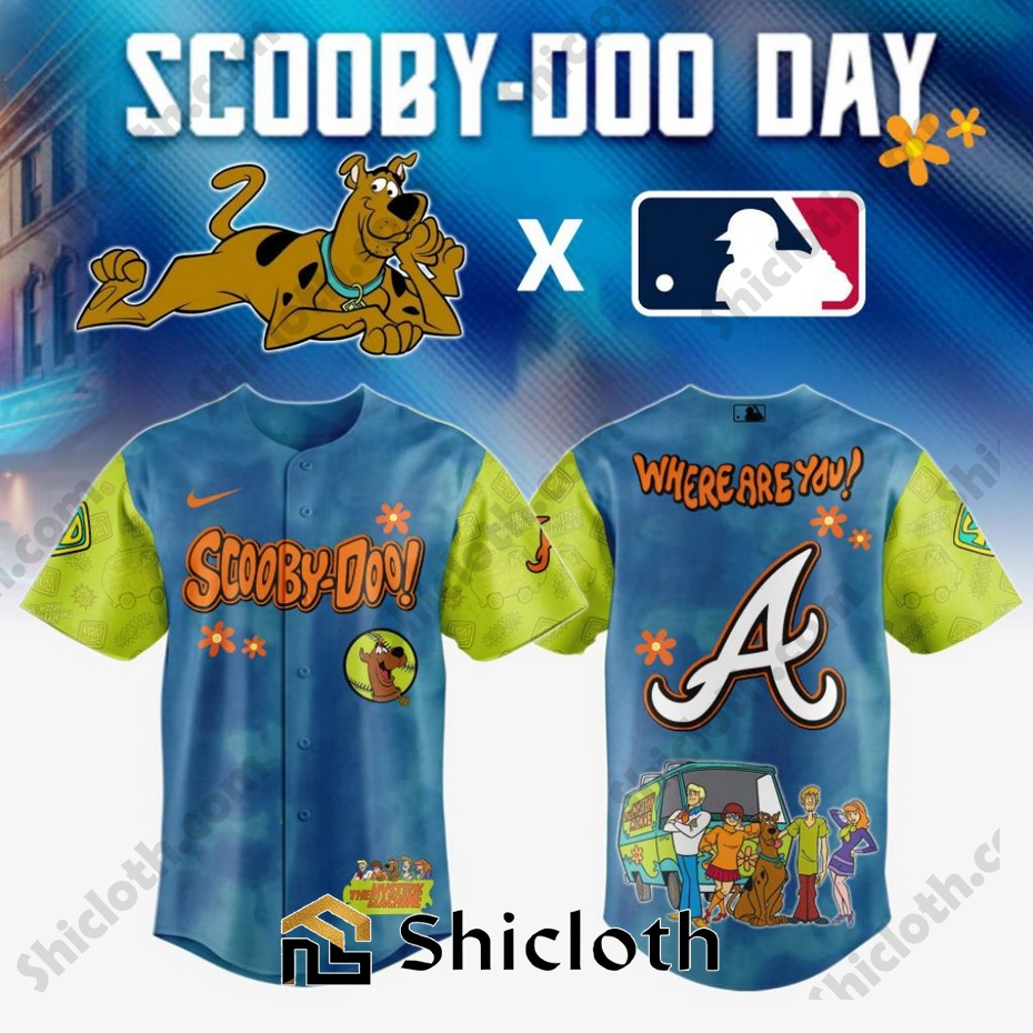 Premium Atlanta Braves X Scooby-Doo Baseball Jersey