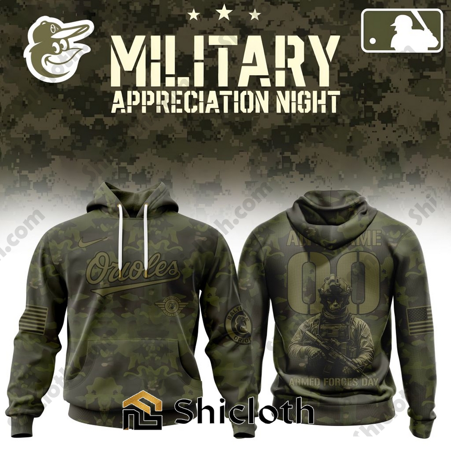 Alternative view of Premium Baltimore Orioles Military Appreciation Month Shirt