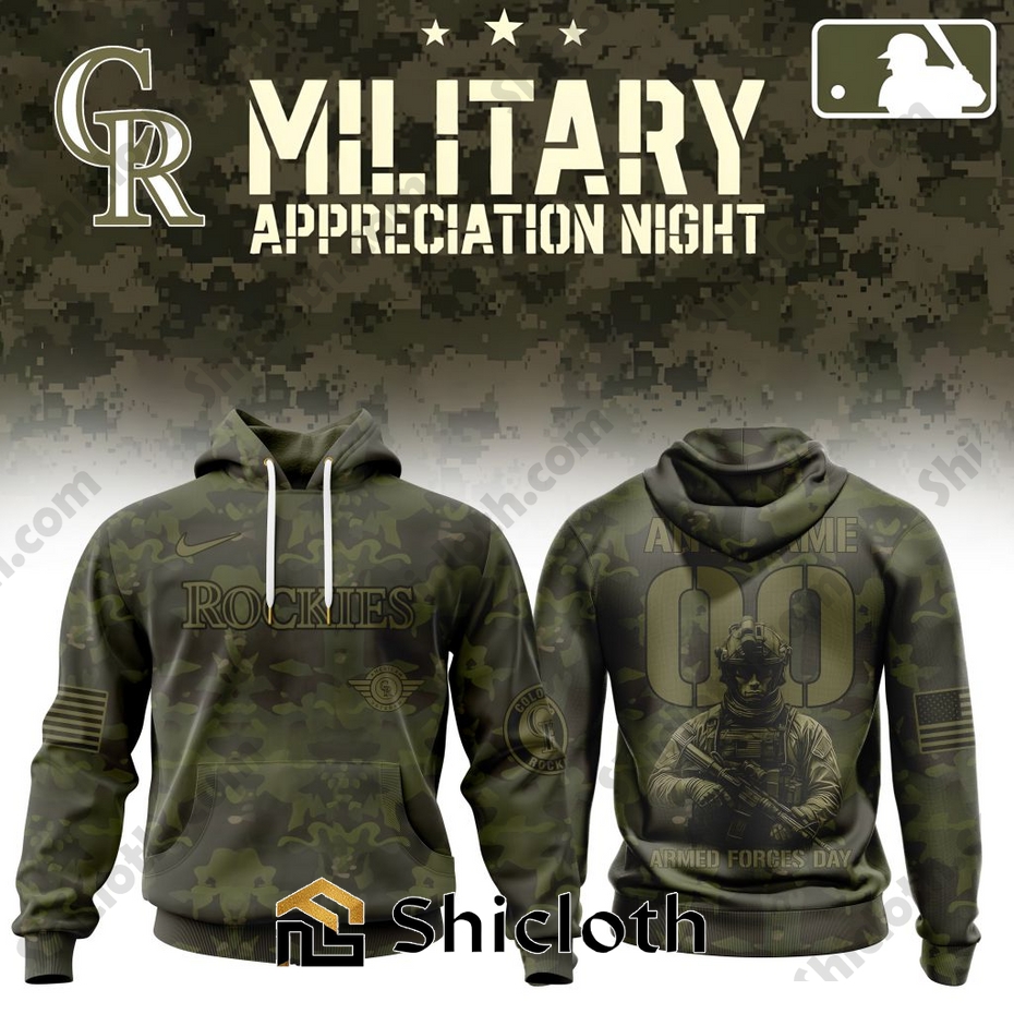 Alternative view of Premium Colorado Rockies Military Appreciation Month Shirt