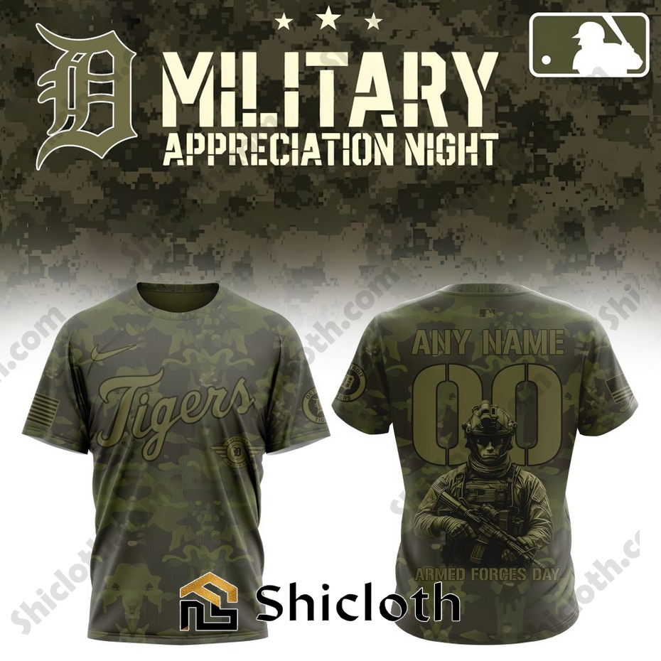 Premium Detroit Tigers 4x World Series Champs Military Appreciation Month Shirt
