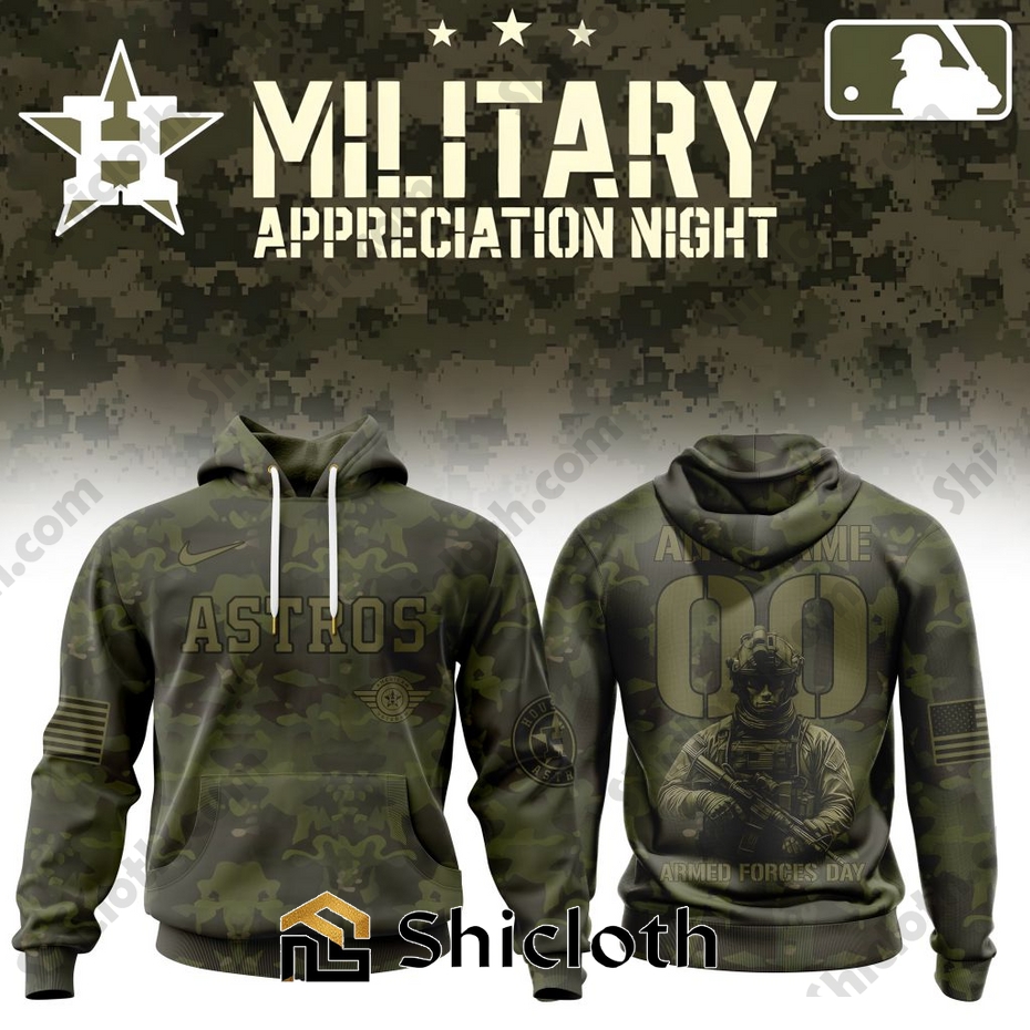 Alternative view of Premium Houston Astros Military Appreciation Month Shirt