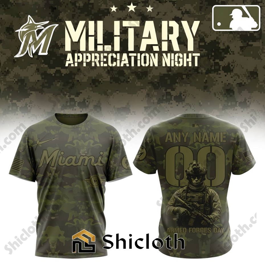 Premium Miami Marlins Military Appreciation Month Shirt