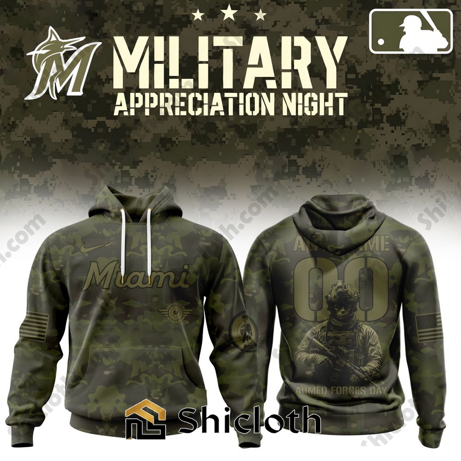 Alternative view of Premium Miami Marlins Military Appreciation Month Shirt