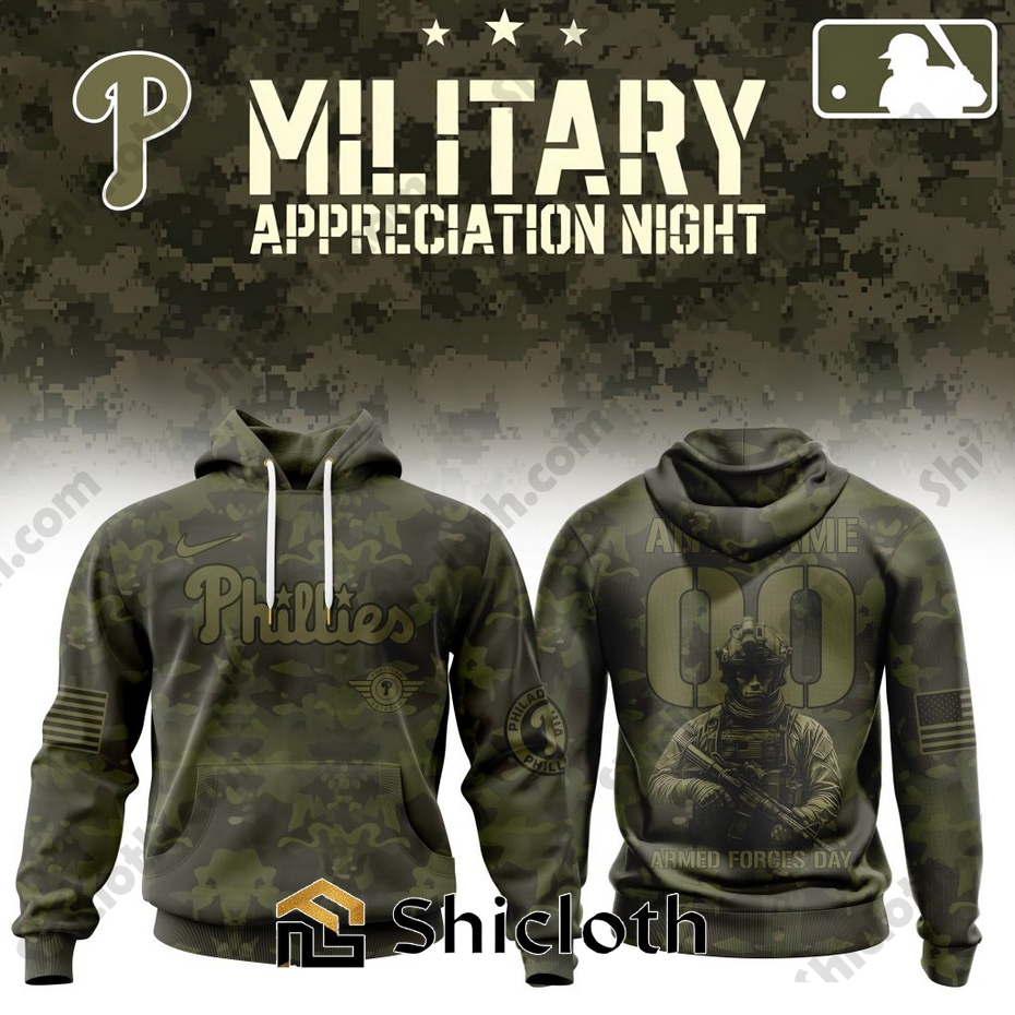 Alternative view of Premium Philadelphia Phillies Military Appreciation Month Hoodie Shirt