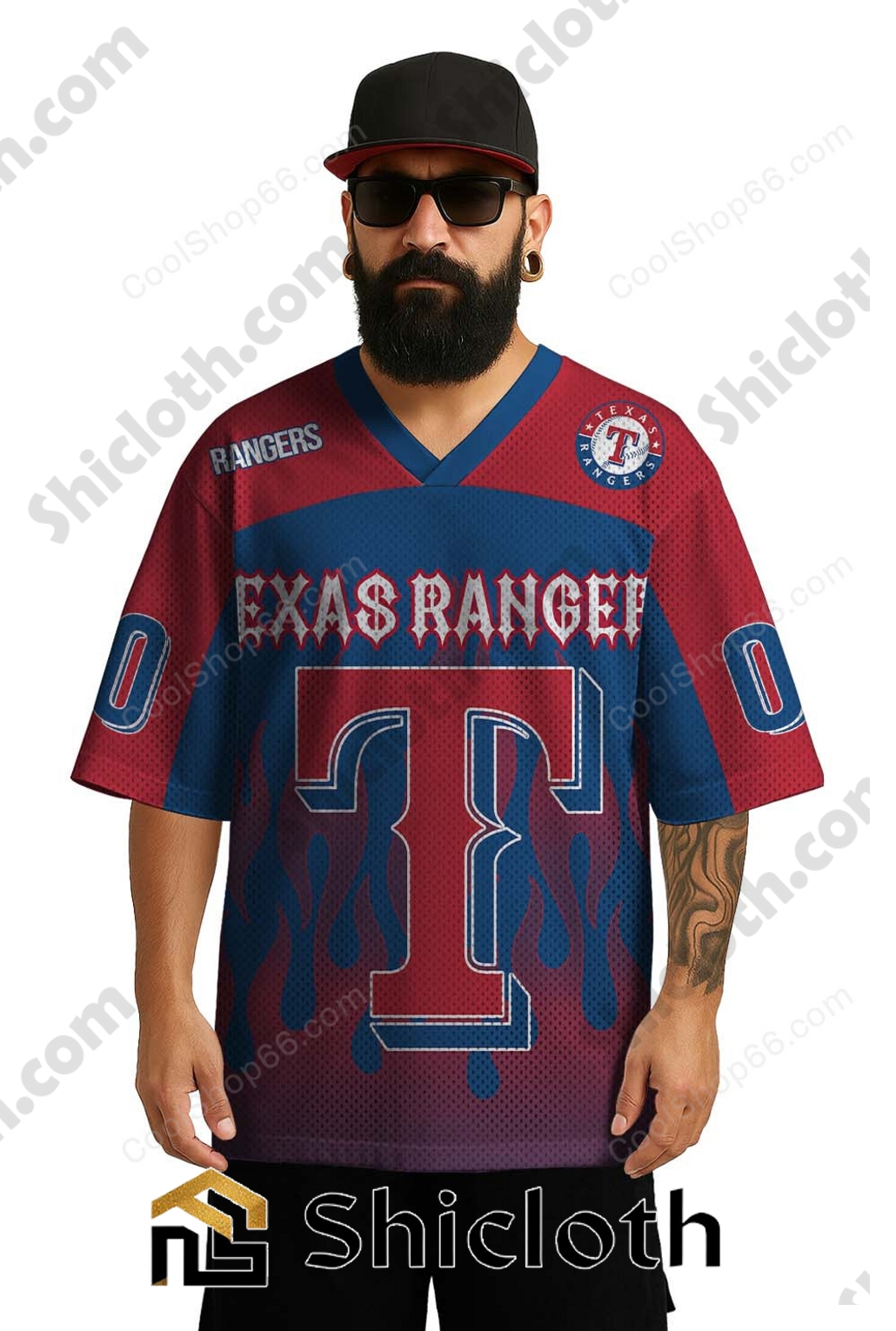 Custom Name And Number Texas Rangers MLB Mesh Jersey