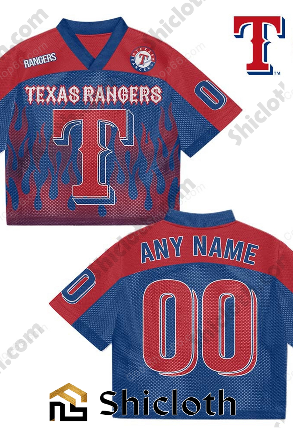 Custom Name And Number Texas Rangers MLB Mesh Jersey 5 Custom Name And Number Texas Rangers MLB Mesh Jersey - Image 5
