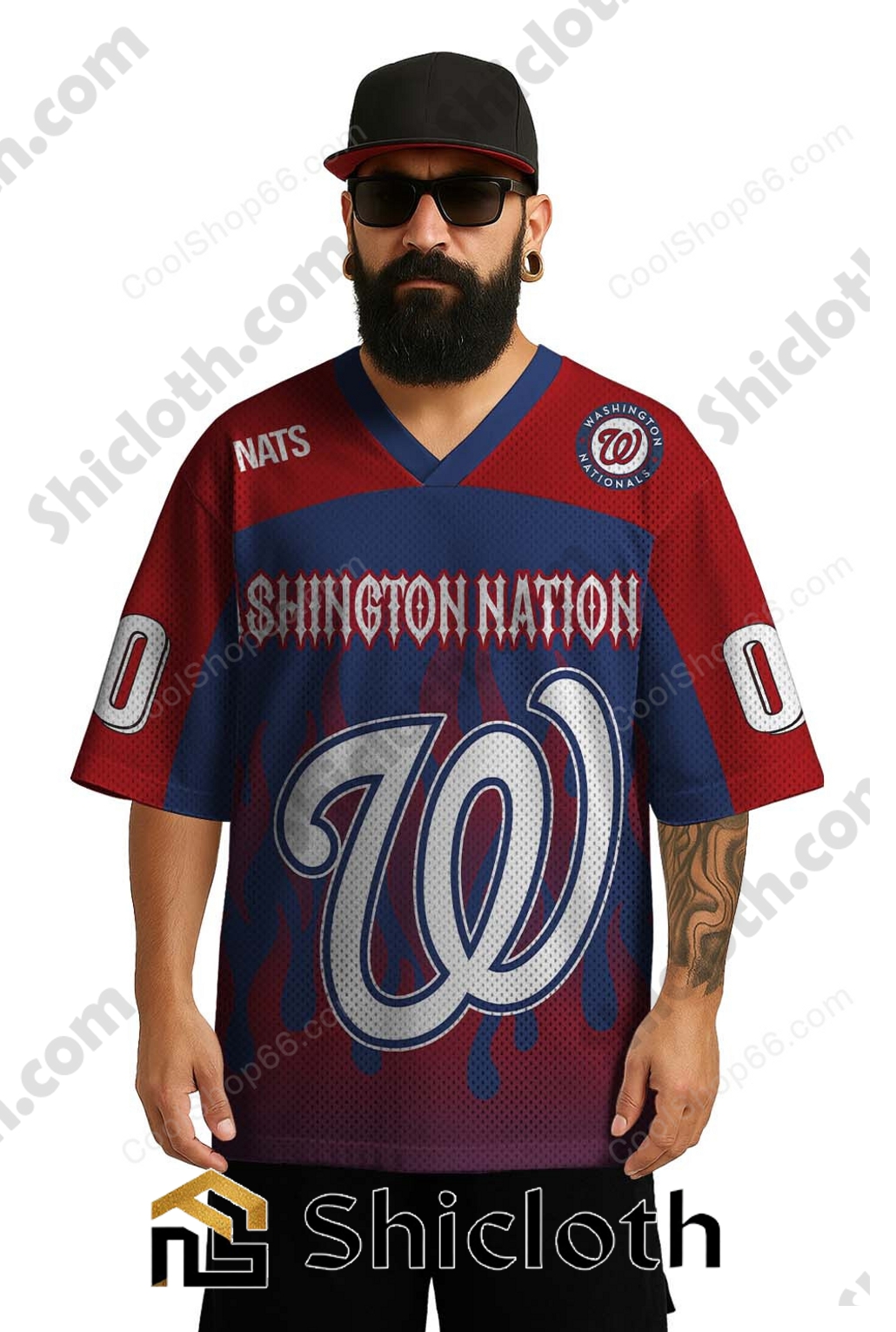 Custom Name And Number Washington Nationals MLB Mesh Jersey