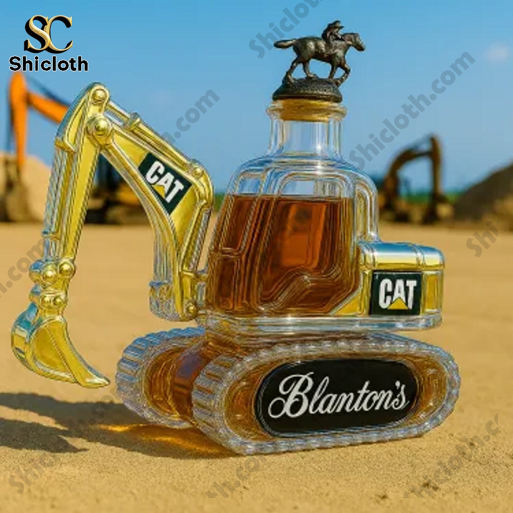 Caterpillar Excavator Crown Royal Whiskey Bottle 8 Caterpillar Excavator Blanton’s Whiskey Bottle
