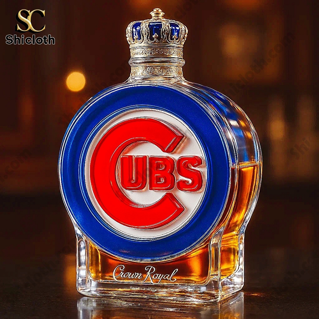 Chicago Cubs Crown Royal Whiskey Bottle
