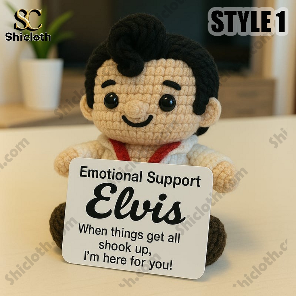CUTE Elvis Presley Emotional Support Crochet Doll