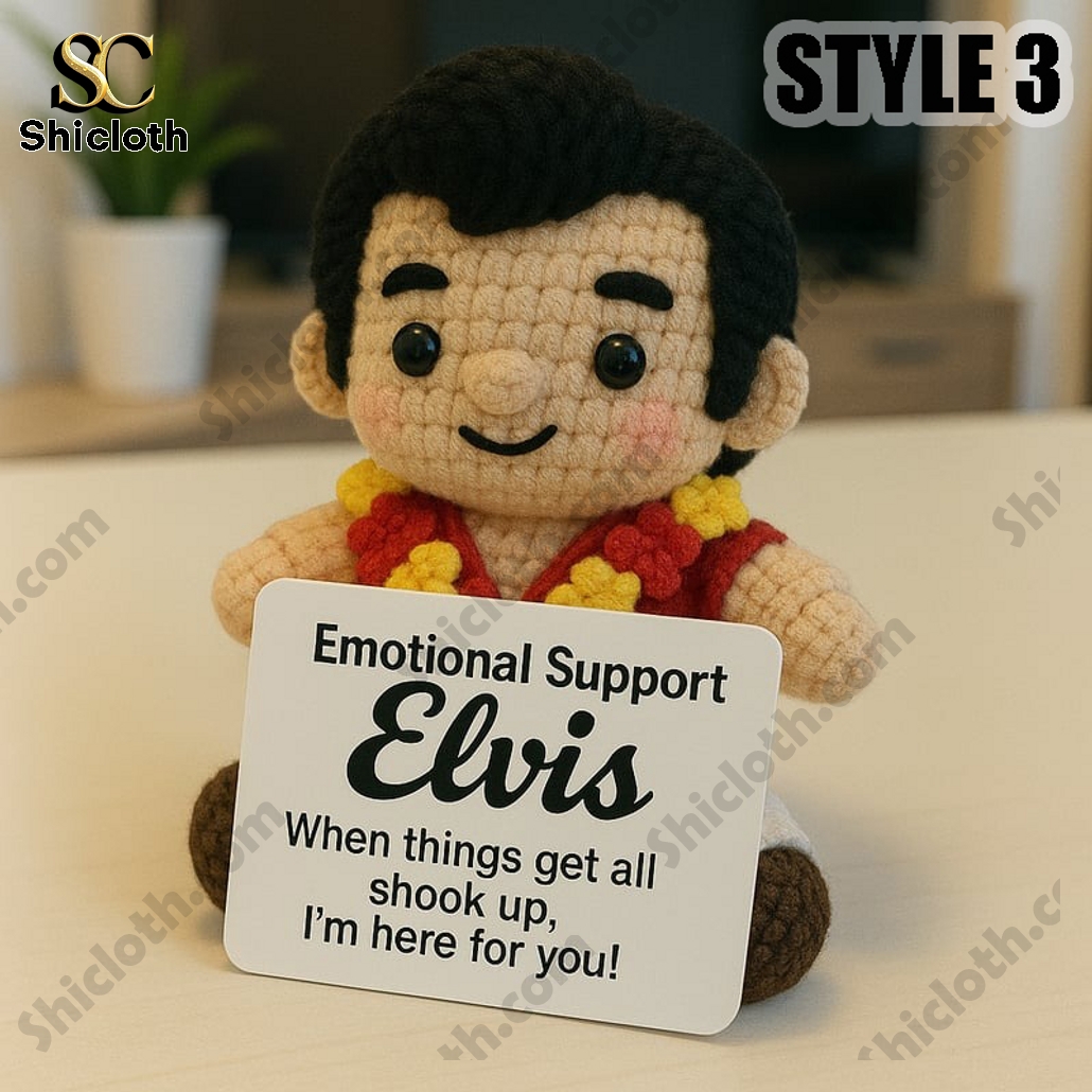 CUTE Elvis Presley Emotional Support Crochet Doll 3 CUTE Elvis Presley Emotional Support Crochet Doll - Image 3
