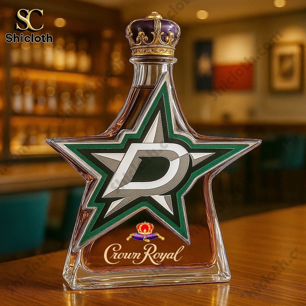 Dallas Stars Crown Royal Whiskey Bottle