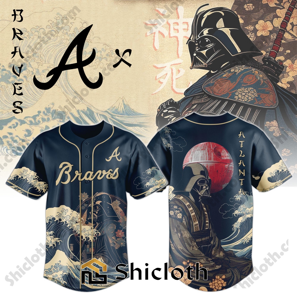 Darth Vader Japan MLB Atlanta Braves Baseball Jersey and Hoodie