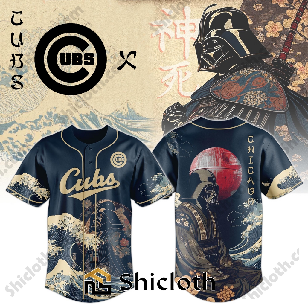 Darth Vader Japan MLB Chicago Cubs Baseball Jersey and Hoodie