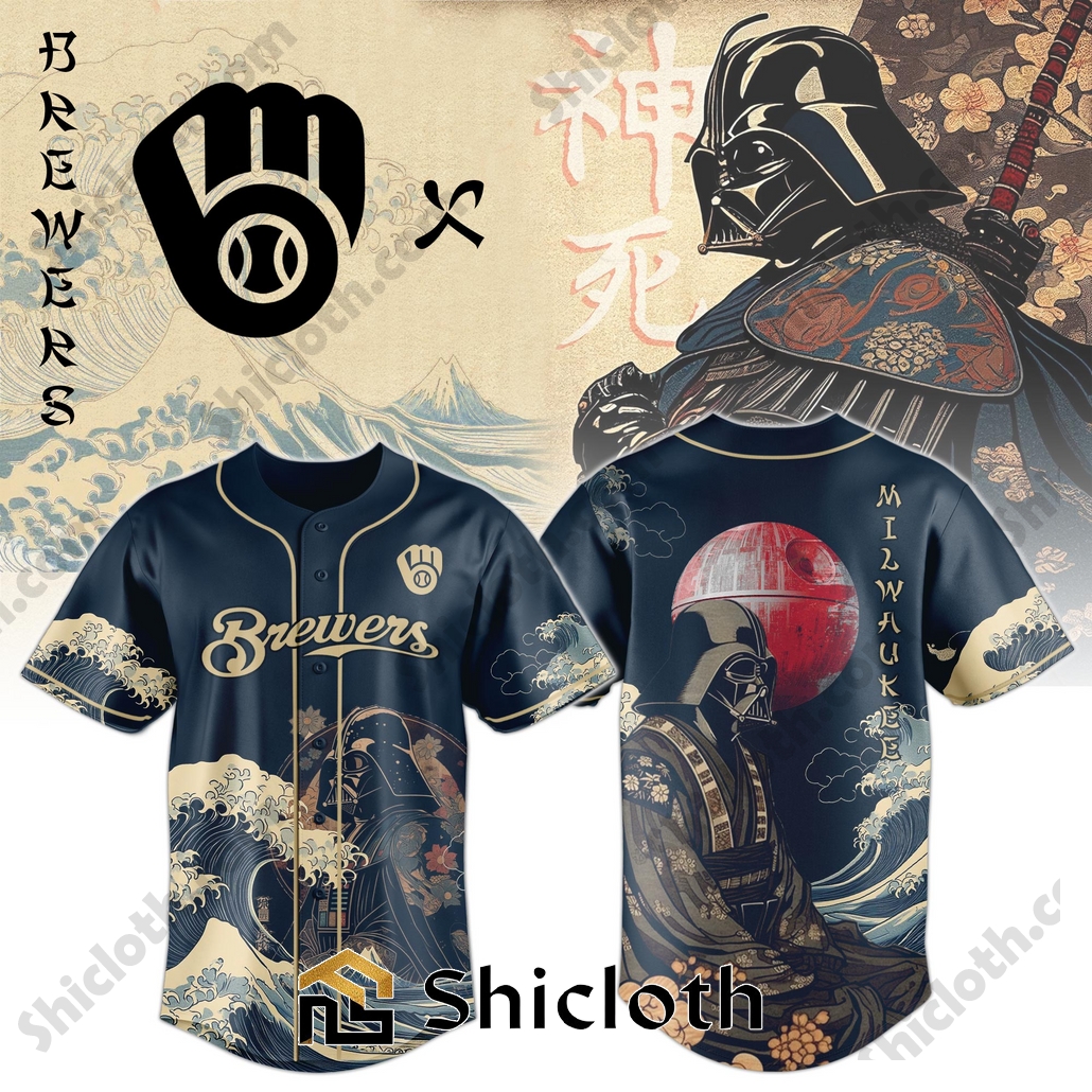 Darth Vader Japan MLB Milwaukee Brewers Baseball Jersey and Hoodie