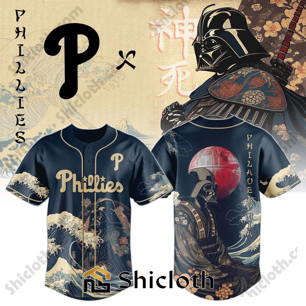 Darth Vader Japan MLB Philadelphia Phillies Baseball Jersey and Hoodie