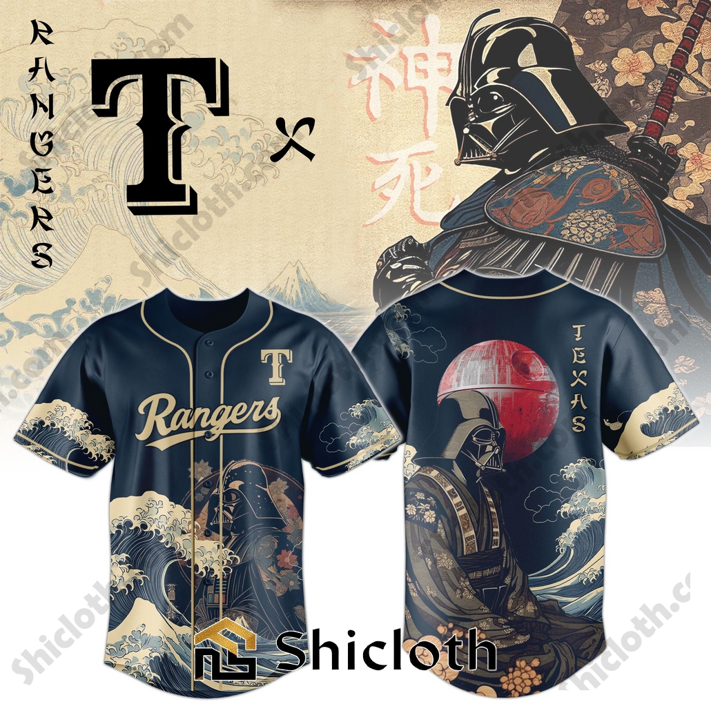 Darth Vader Japan MLB Texas Rangers Baseball Jersey and Hoodie