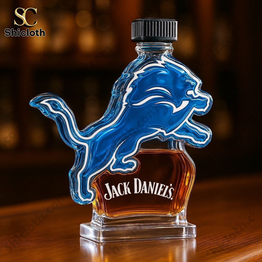 Detroit Lions NFL Crown Royal Whiskey Bottle 3 Detroit Lions NFL Crown Royal Whiskey Bottle - Image 3