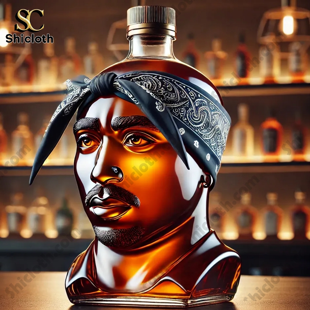 Famous Rapper Tupac Shakur Whiskey Bottle