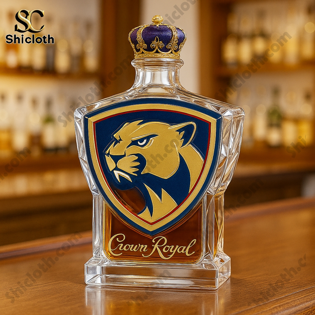 Florida Panthers Crown Royal Whiskey Bottle