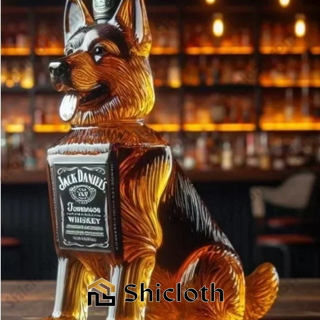 German Shepherd Whiskey Bottle
