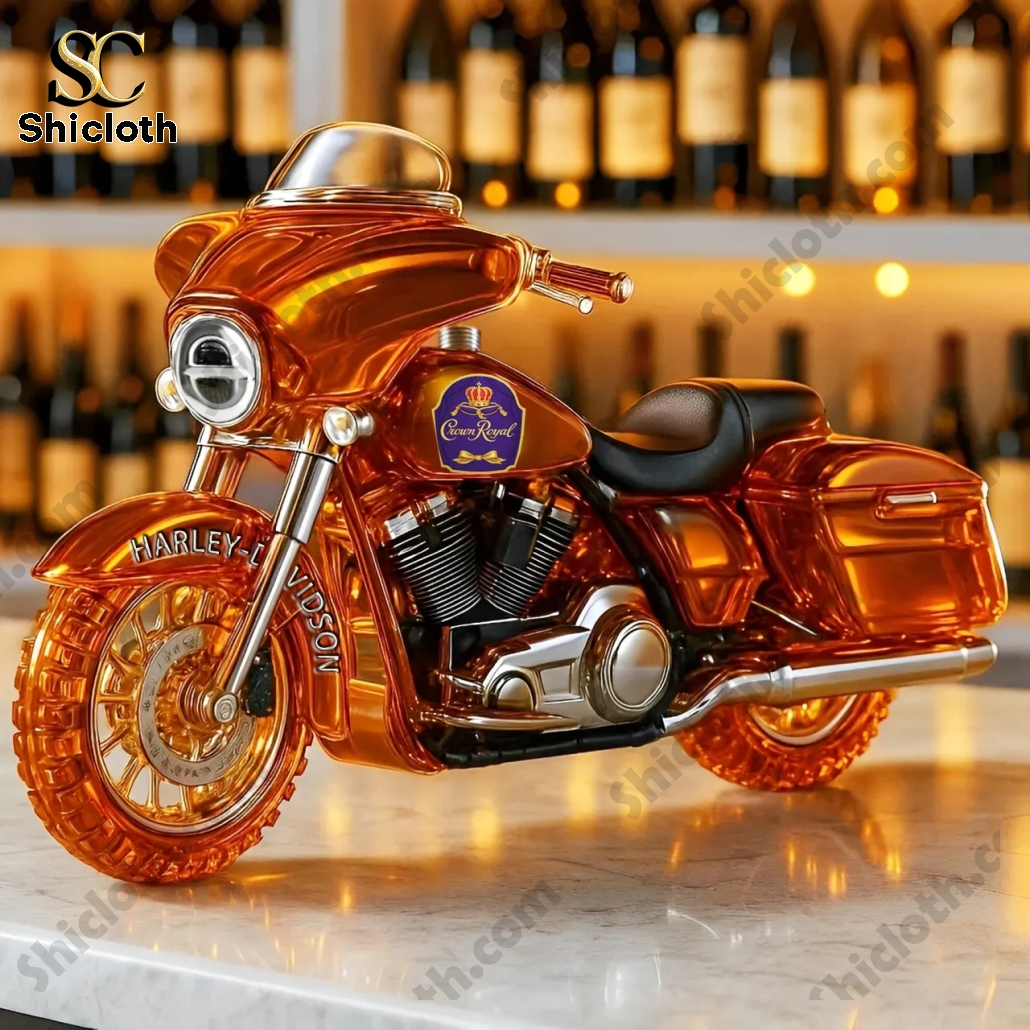 Harley Davidson Motorcycle Crown Royal Whisky Bottle