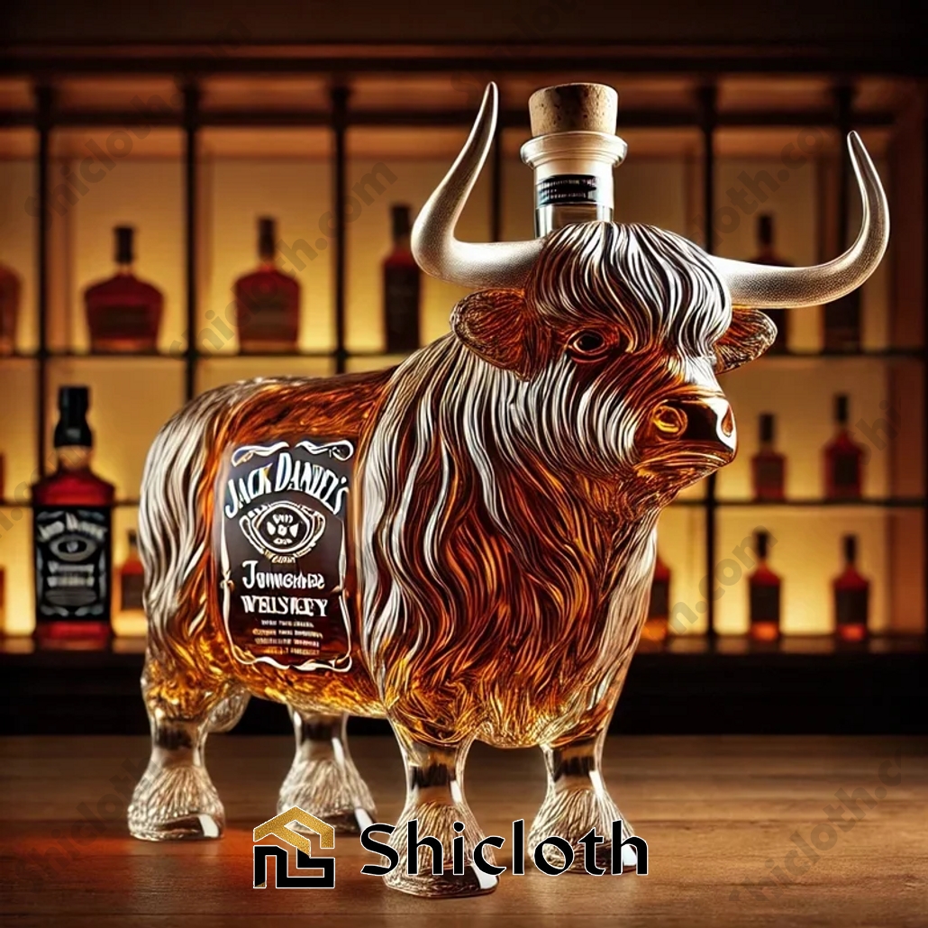 Highland Cow Whiskey Bottle