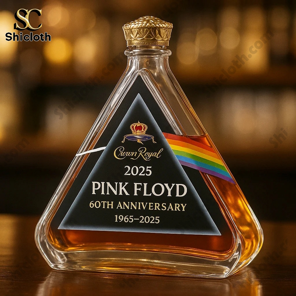 Pink Floyd 60th Anniversary Crown Royal Whiskey Bottle