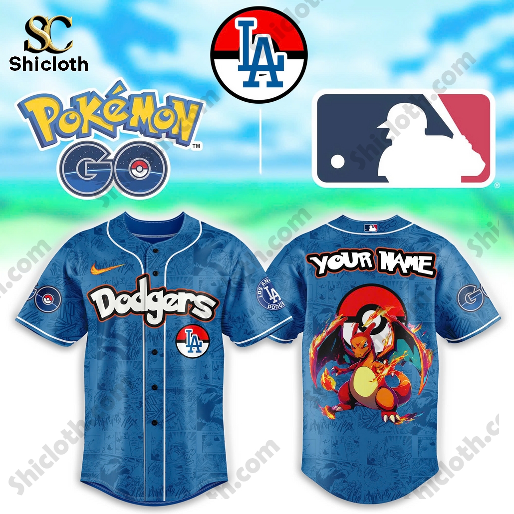 Los Angeles Dodgers x Pokemon Charizard Baseball Jersey