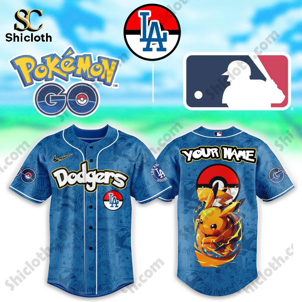 Los Angeles Dodgers x Pokemon Pikachu Baseball Jersey