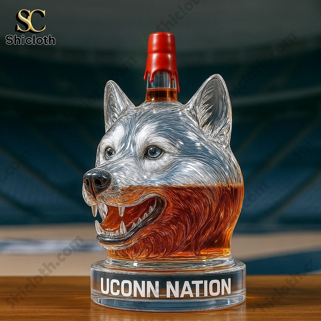 NEW UConn Huskies Whiskey Bottle 4 NEW UConn Huskies Whiskey Bottle - Image 4