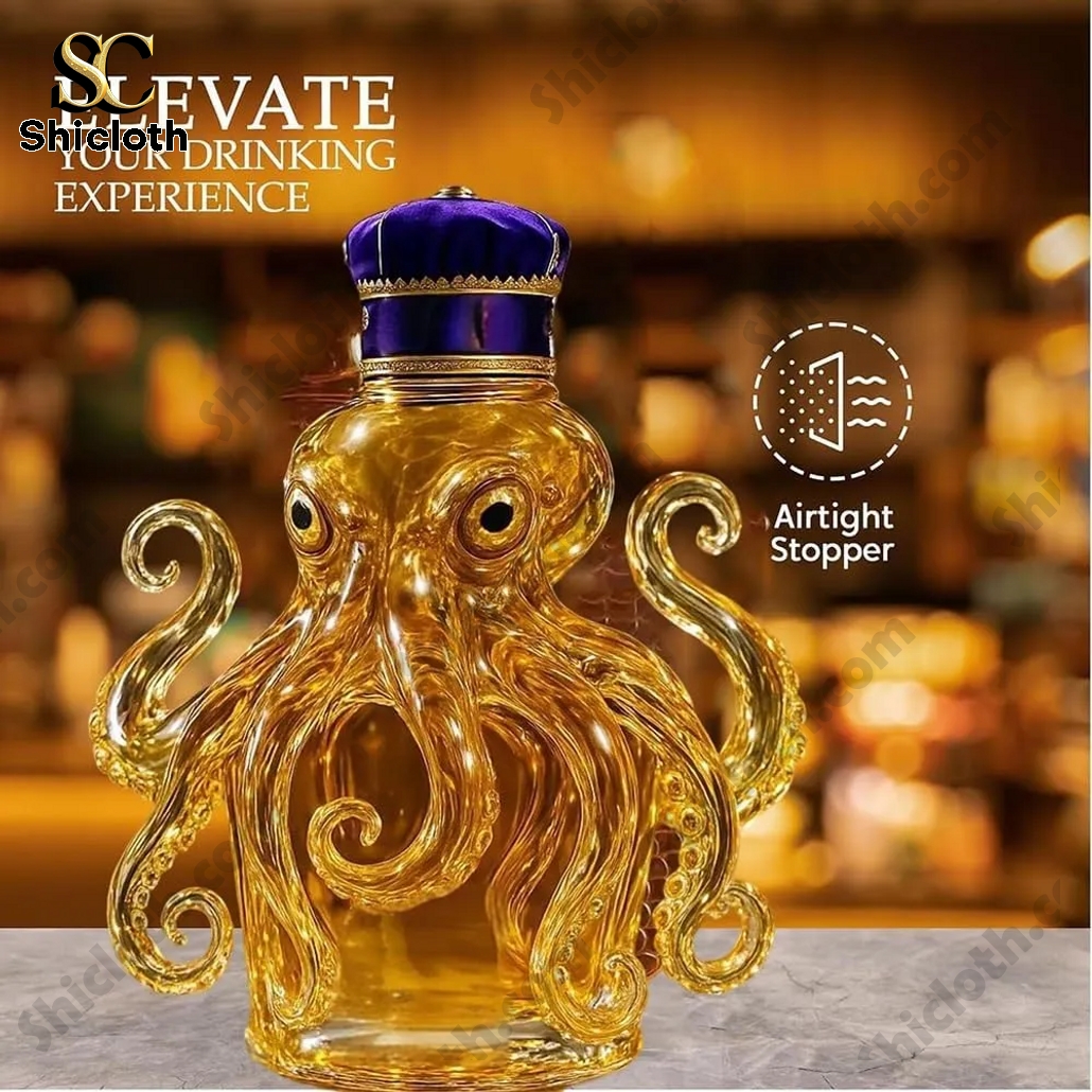 Octopus Crown Royal Whiskey Bottle
