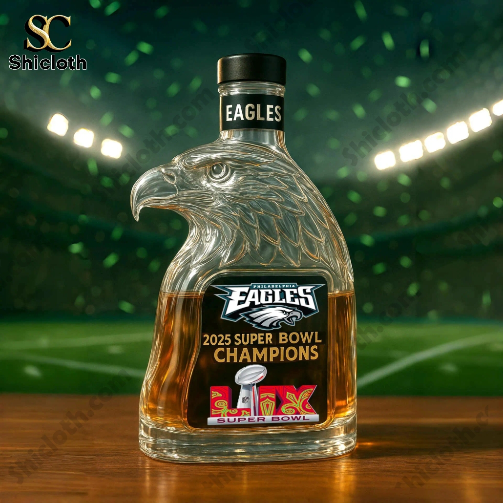 Philadelphia Eagles LIX Super Bowl Champions Whiskey Bottle