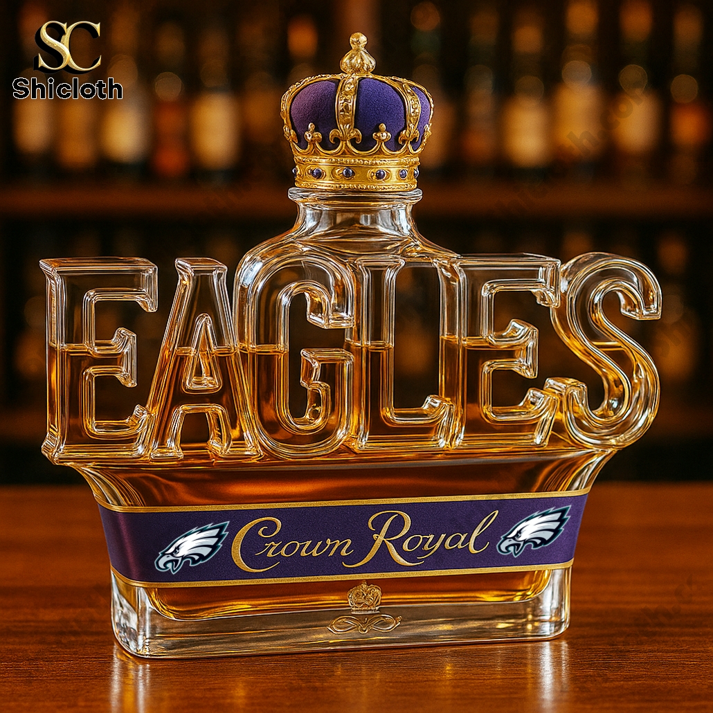 Philadelphia Eagles NFL Crown Royal Whiskey Bottle