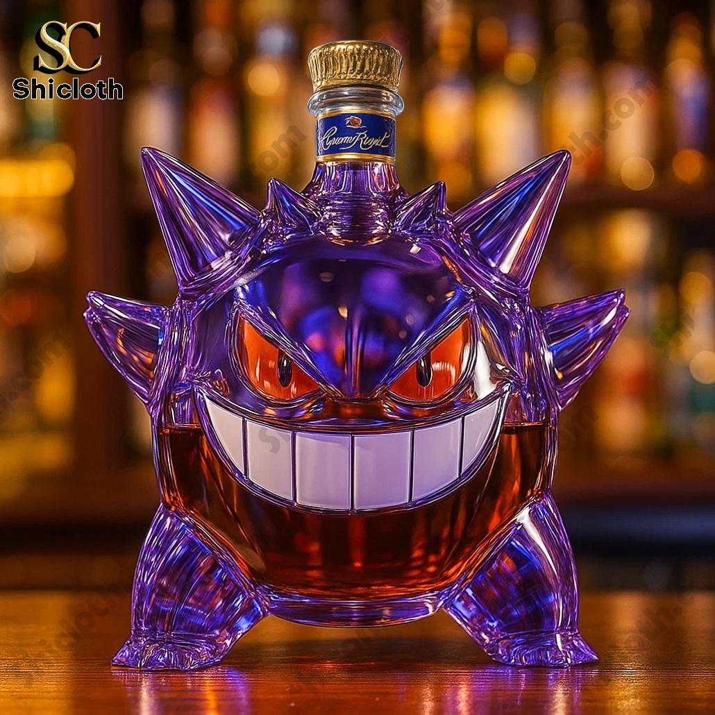 Pokémon Gengar Crown Royal Whiskey Bottle