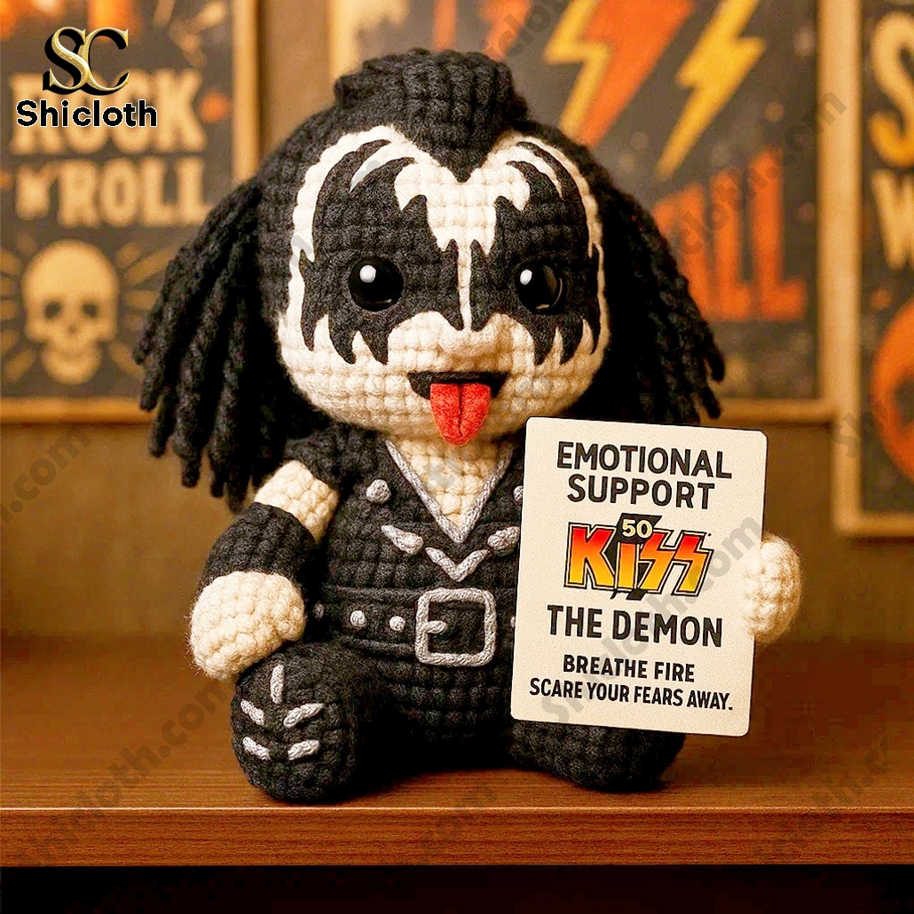 Simmons Kiss 50th Emotional Support Crochet Doll