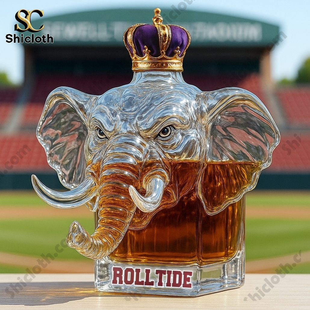University of Alabama Big Al Crown Royal Whiskey Bottle