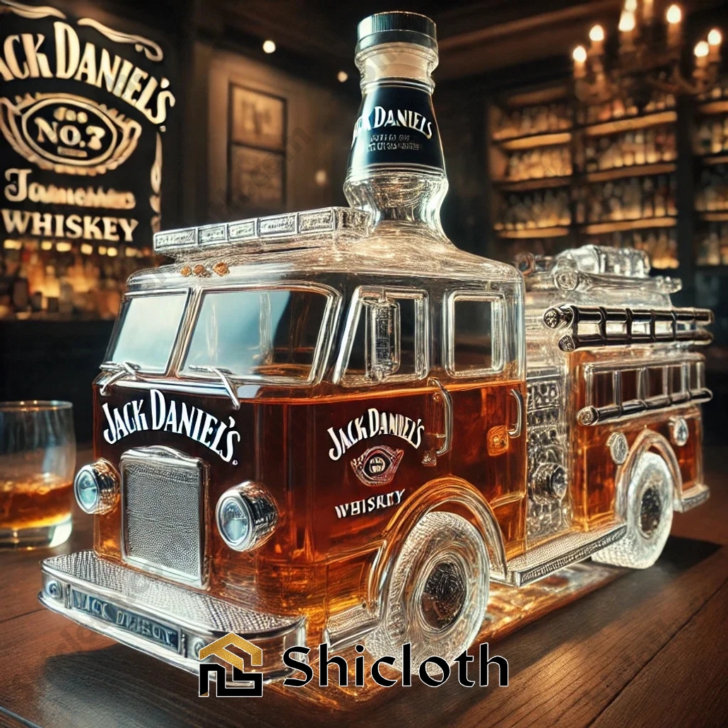 Vintage Fire Truck Liquor Bottle