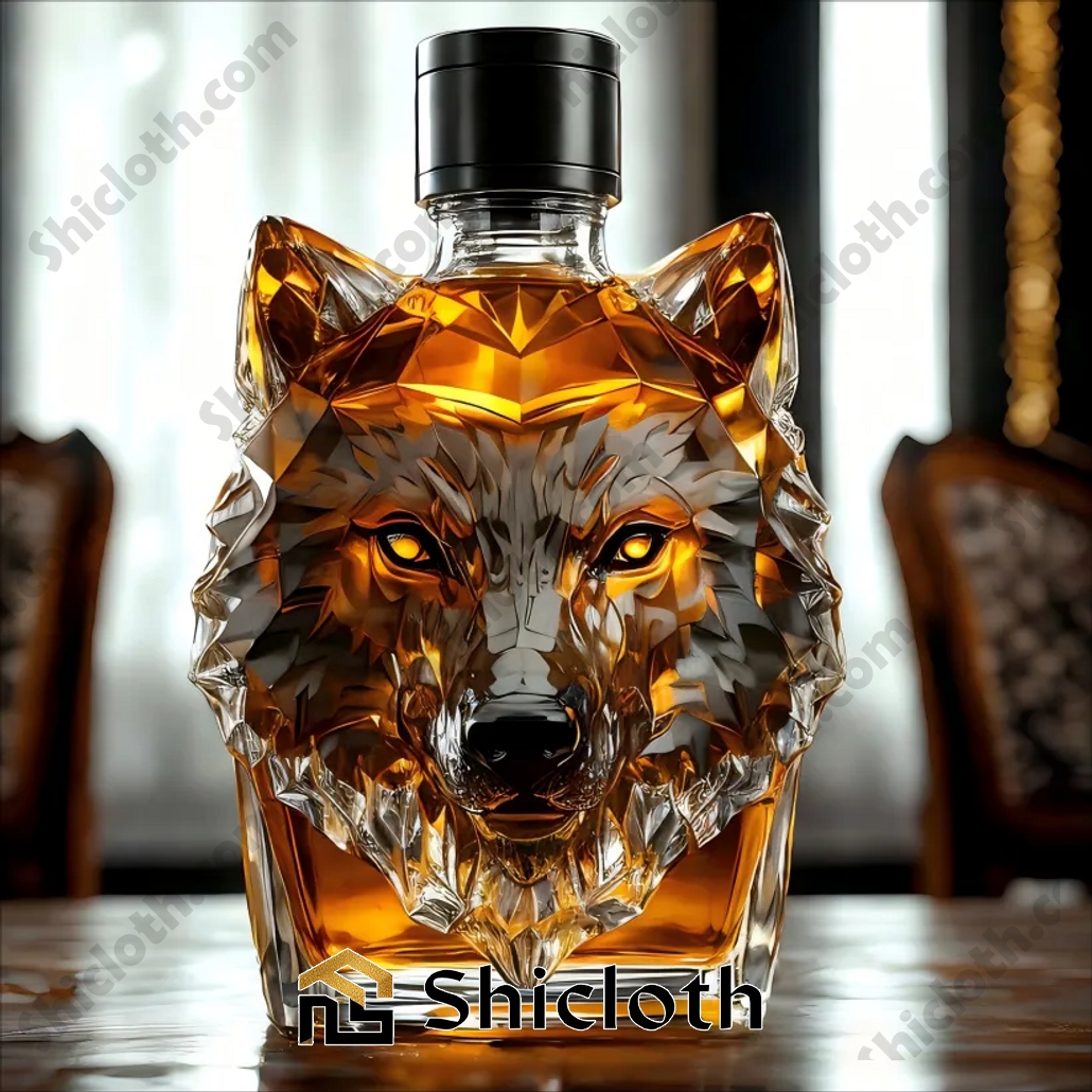 Wolf Crested Whiskey Bottle