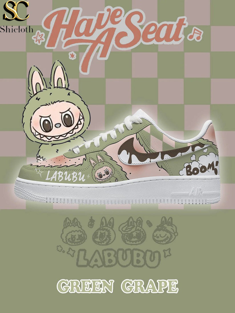 Labubu Green Grape Nike Air Force Shoes