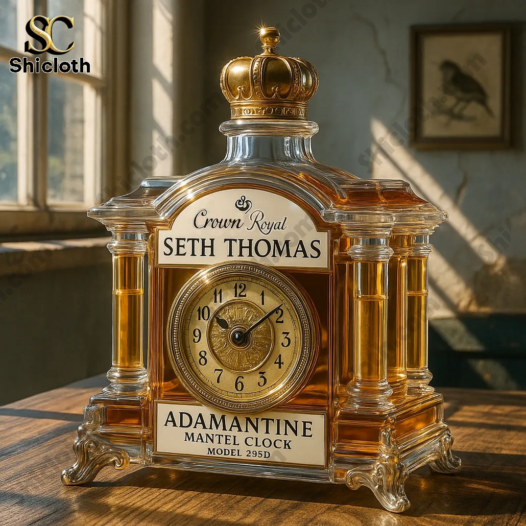 Adamantine Mantel Clock Whiskey Bottle 5 Adamantine Mantel Clock Crown Royal Whiskey Bottle