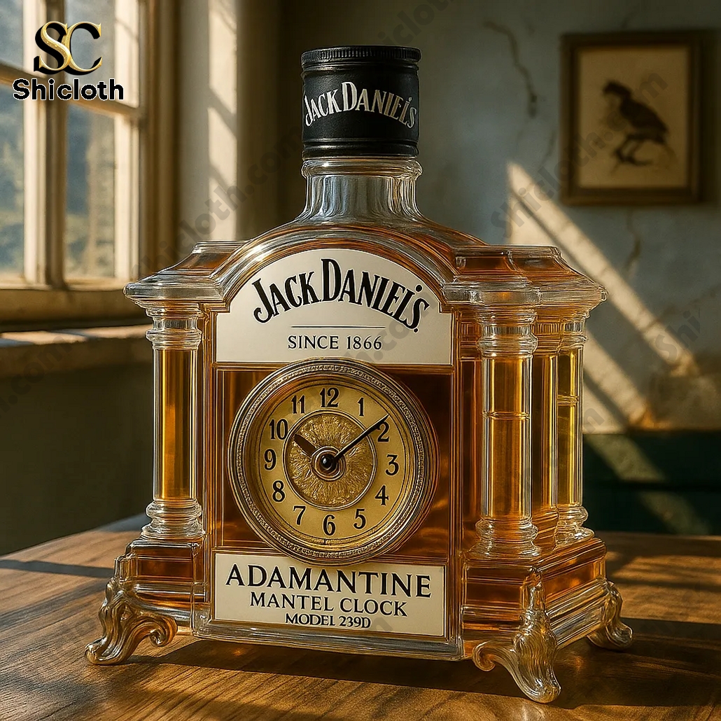 Adamantine Mantel Clock Whiskey Bottle 4 Adamantine Mantel Clock Jack Daniel's Whiskey Bottle
