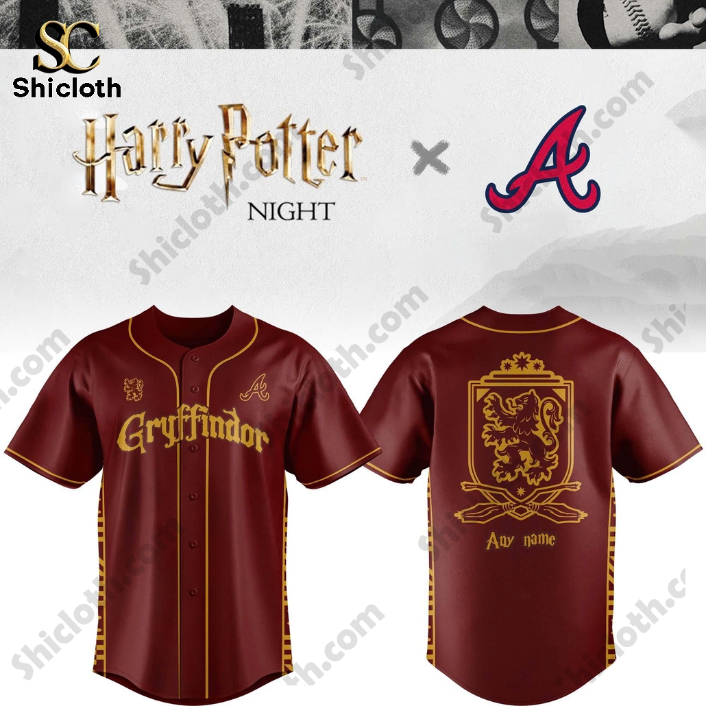 Atlanta Braves Gryffindor House Baseball Jersey