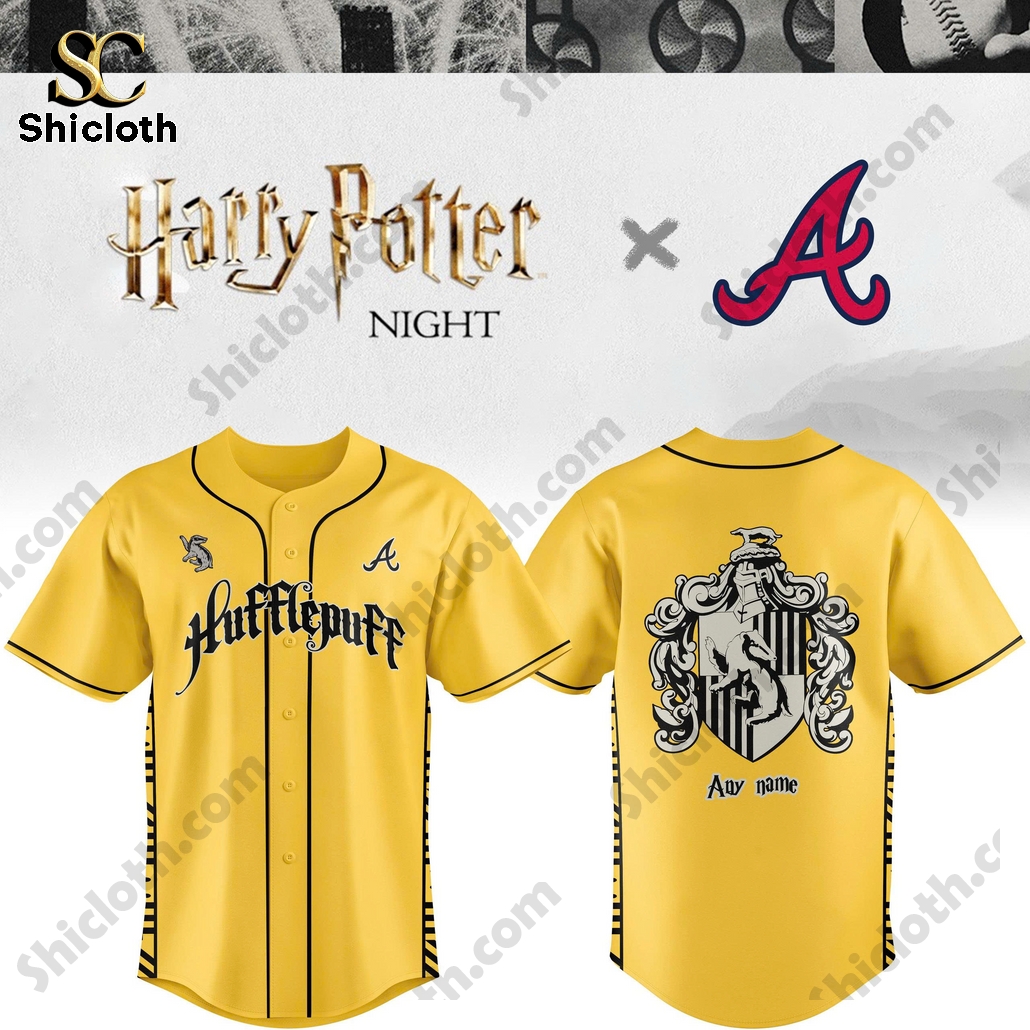 Atlanta Braves Hufflepuff House Baseball Jersey