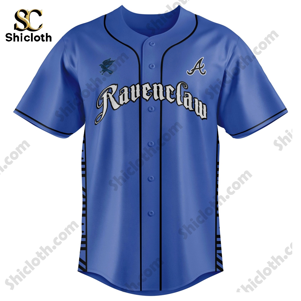 Alternative view of Atlanta Braves Ravenclaw House Baseball Jersey