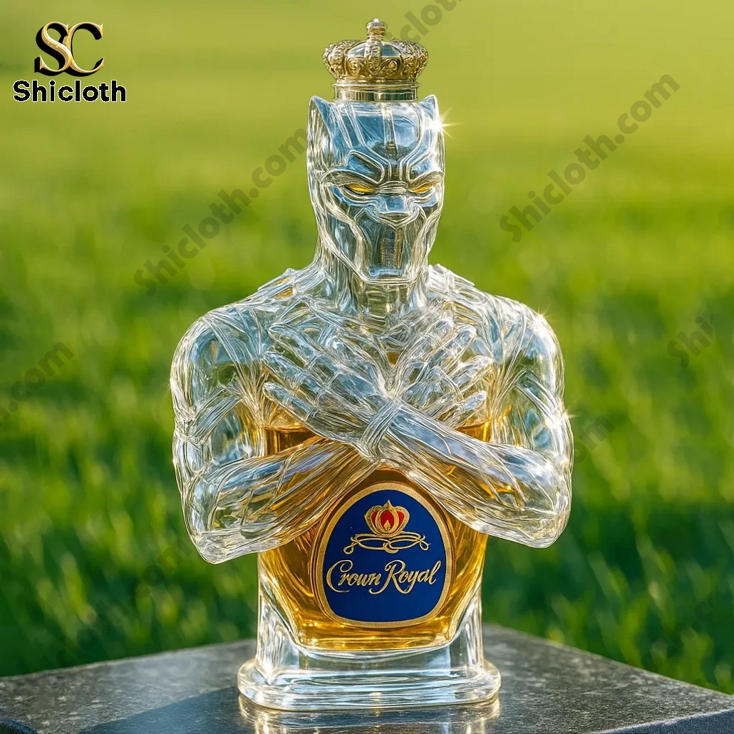 Black Panther Wakanda Forever Whiskey Bottle
